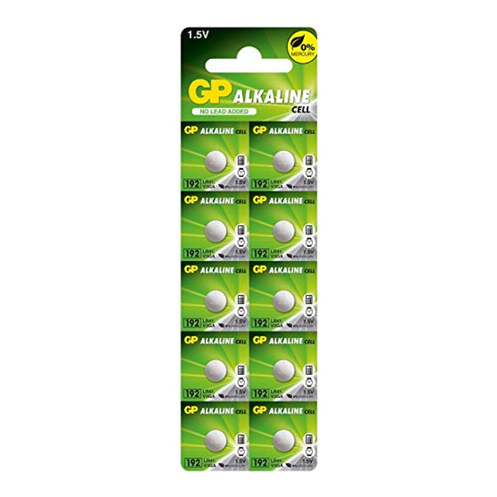 GP 192 — Lot de 10 piles bouton alcalines