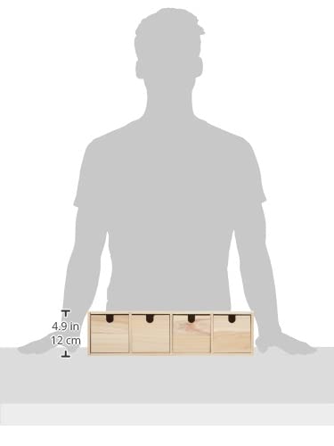 ARTEMIO — Meuble casier à 4 tiroirs en bois 44 x 10 x 15 cm – Image 4
