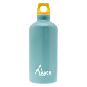 Alu. bottle Futura 0,6 L.-Yellow cap -Light blue bottle
