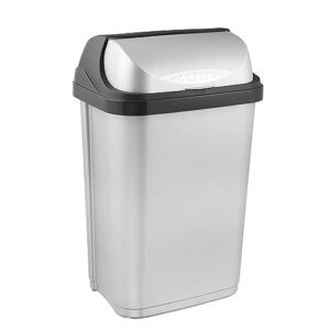 Cubo de Basura con Tapa Deslizante, 25 l, Rasmus, Plateado
