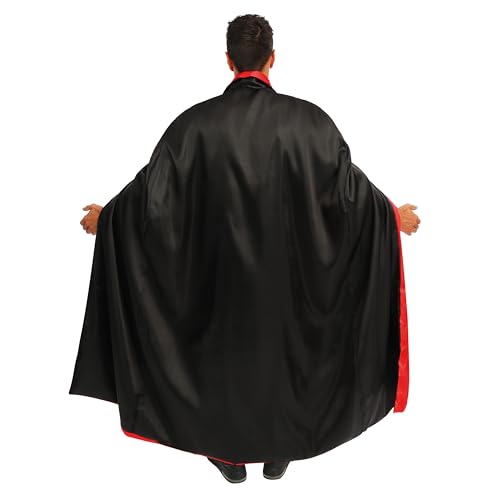 P'TIT CLOWN — Cape homme satinée 140 cm noir et rouge – Image 2