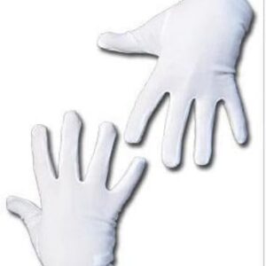 P'tit Clown Gants Enfant Halloween Couleur Blanc - Accessoire Déguisement Père Noël, Mère Noël, Magicien, Spectacle Scolaire, Carnaval, Halloween, Cosplay - Polyester