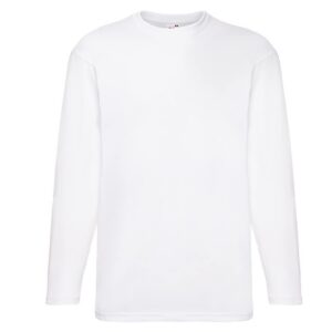 Fruit of the Loom T-Shirt à Manches Longue - Blanc - Large