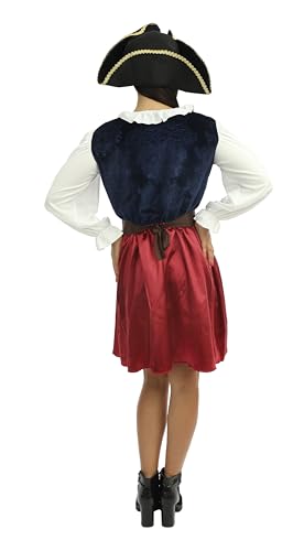 P'TIT CLOWN — Costume pirate femme bleu L/XL – Image 3