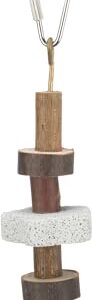 Jouer à ronger, en bois d'écorce/pierre de lave - 16 cm
