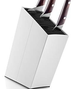 EVA SOLO | Bloc à couteaux incliné blanc | lamelles faciles à nettoyer | Blanc | Blanc