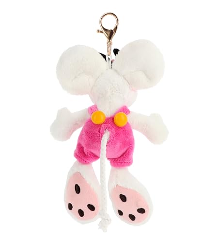 DIDDL — Porte-clés peluche en salopette rose 15 cm – Image 3