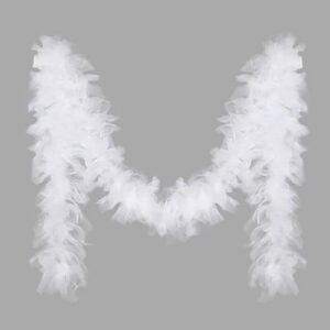 P'tit Clown - Boa Organza - Longueur 180 cm - Unisexe - Accessoire parfait pour Déguisement, Charleston, Années 20, Flapper, Carnaval, Fête costumée (Blanc)