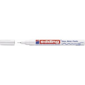 edding 780 Marqueur peinture brillante - blanc - 1 feutre peinture brillante - pointe extra fine,8 mm - pour dessin, coloriage, scrapbooking - étanche, très opaque