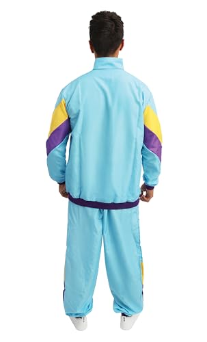 P'TIT CLOWN — Costume Années 80 Survêtement Homme Bleu L-XL – Image 2