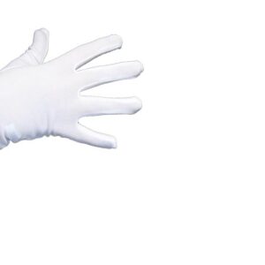 P'TIT CLOWN - 68151 - Paire de Gants Courts - White Short Gloves - Accessoire Déguisement - Serveur, Père Noël - Adulte - Blanc - Pour Carnaval, Noël, Halloween, Fêtes à Thèmes - Taille Unique