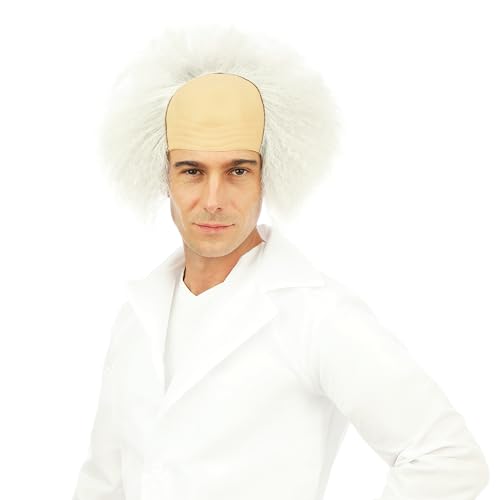 P'TIT CLOWN — Perruque Savant Fou Adulte Homme Gris – Image 2