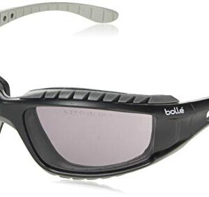 Monture nylon noir - branches droites avec tresse - Oculaire PC fumé moyen durci & anti-buée PLATINUM - étui microfibre