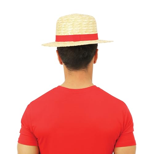 P'TIT CLOWN — Chapeau de paille adulte ruban rouge – Image 2