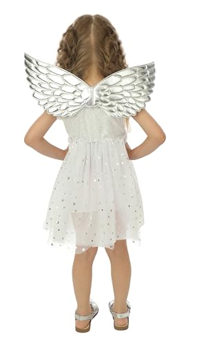 P'TIT CLOWN — Déguisement Ange Fille blanc argent 3-4 ans – Image 2