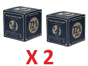 Marius Fabre - SAVON DE MARSEILLE à l'huile d'olive Style Vintage - Lot de 2 Cubes 2 x 400 Gr