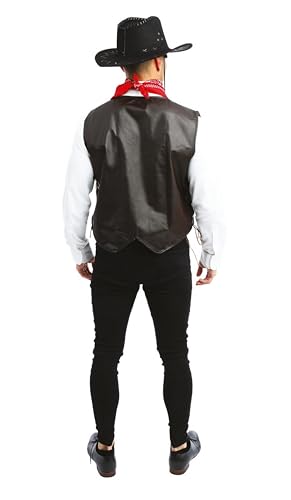 P’TIT CLOWN — Gilet sans manche western simili cuir taille unique – Image 2