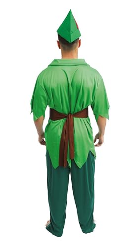 P’TIT CLOWN — Déguisement Peter Adulte vert taille S/M – Image 2