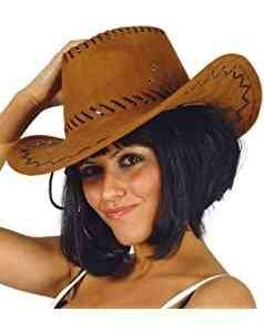 FIESTAS GUIRCA | Chapeau Cowboy Simili-Cuir (Taille Unique) - Accessoire de Costume pour Fêtes du Vieux Ouest, Texas et Carnaval - Idéal pour Cosplay et Halloween - Adultes Unisexe - Marron Clair