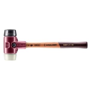 Maillets SIMPLEX, avec boîtier en fonte malléable et manche en bois, Ø 50,  caoutchouc chargé / nylon