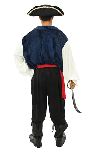 P'TIT CLOWN — Déguisement Pirate Bleu Homme L-XL – Image 2