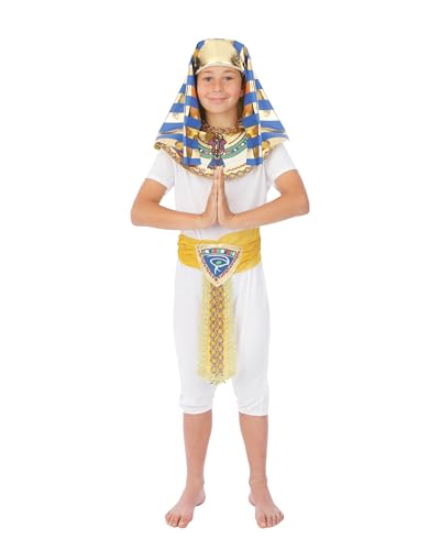 P'TIT CLOWN - Déguisement Egyptien Enfant Parfait pour Carnaval, Anniversaire, Fêtes Costumées et Évènements à Thème (Costume Égyptien, 5-6 ans)