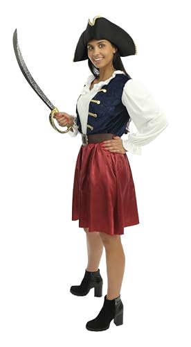 P'TIT CLOWN — Costume pirate femme bleu L/XL – Image 2