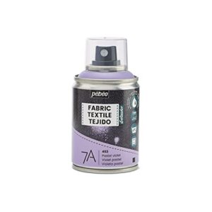 Pébéo - Peinture en Spray pour Textiles 7A Spray - Tissus Naturels et Synthétiques - Base Eau - Sans Solvant - Résistante au Lavage Machine - Peinture sur Tissu Pébéo Couleur Violet pastel