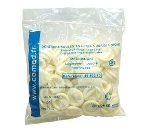 Doigtiers roulés en latex — taille S lot de 100