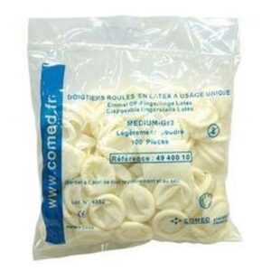 Doigtiers roulés en latex — taille S lot de 100