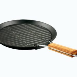 388069 Grill rond en fonte 25,5 cm manche rétractable