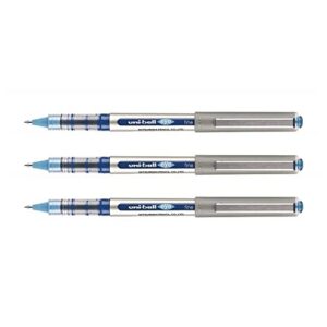 UNI-BALL Lot de 3 Rollers encre liquide EYE UB157 pointe moyenne 0,7mm bleu turquoise
