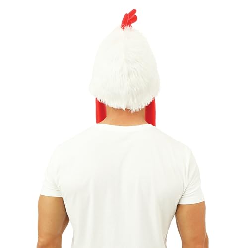 P'TIT CLOWN — Chapeau intégral poule blanc rouge jaune – Image 2