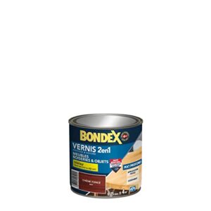 BONDEX - Vernis - 2en1 : Protège et Embellit les meubles, boiseries et objets en bois bruts ou vernis - Haute résistance aux chocs, taches, rayures et imperméable à l'eau - Finition parfaitement lisse