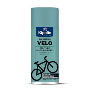 RIPOLIN - Peinture solution Vélo - Formule sans coulure - Multi-supports : métal, bois, pierre, etc - Sans sous-couche y compris sur métal - Résiste aux UV et intempéries - Mat velouté - 400ml - Prima
