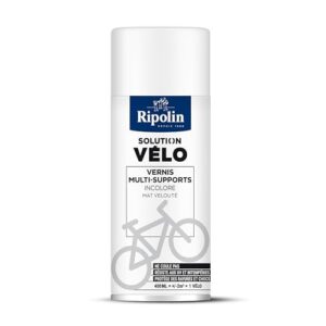 RIPOLIN - Peinture solution Vélo - Formule sans coulure - Multi-supports : métal, bois, pierre, etc - Sans sous-couche y compris sur métal - Résiste aux UV et intempéries - Mat velouté - 400ml - Rouge