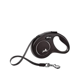 Flexi, Laisse Chien Enrouleur Sangle New Classic 5m, Chiens Jusqu'à 15 Kg, Système de Guidage Perfectionné, Ergonomique et Moderne, Made in Germany - S - 5m - 15kg