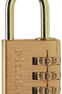Master Lock 630EURD Cadenas à Combinaison à 3 Chiffres en Aluminium et Finition Laiton, Doré, 6,5 x 3 x 1,5 cm