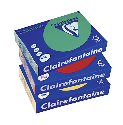 Clairefontaine Trophee Ramette de 500 feuilles papier couleur 80 g A3 Jaune soleil – Image 2