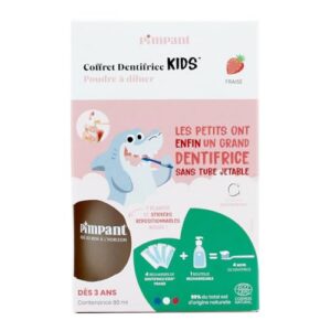 PIMPANT — Coffret dentifrice enfant fraise 4 recharges + 1 bouteille