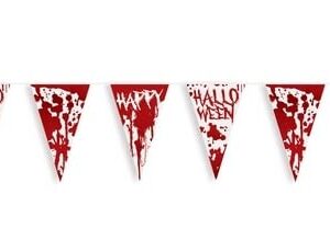 P'tit Clown - Décoration Halloween de Table - Déco Sanglante - Guirlande, Nappe, Serviettes, Asiettes, Gobelets - pour Fête à Thème, Soirée ou Buffet (360 cm, Guirlande)