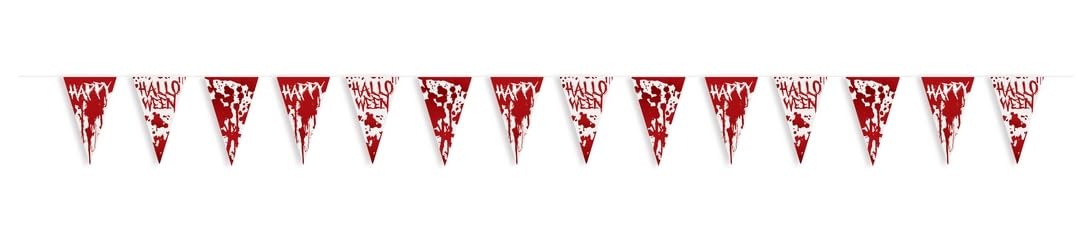 P'tit Clown - Décoration Halloween de Table - Déco Sanglante - Guirlande, Nappe, Serviettes, Asiettes, Gobelets - pour Fête à Thème, Soirée ou Buffet (360 cm, Guirlande)