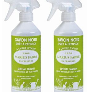 Marius Fabre Savon liquide noire dans flacon vaporisateur, spécialement conçue pour le jardin - Lot de 2 x 500 ml