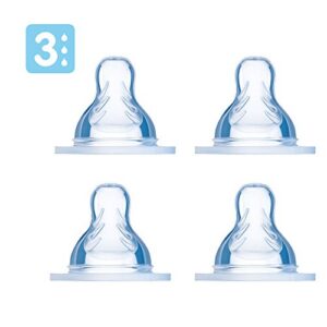 MAM Set de 2 Tétines Anatomiques Débit 3 Rapide Silicone Transparent