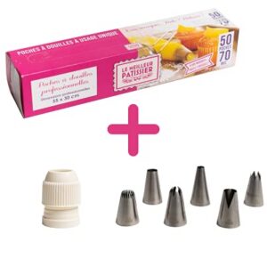 BOITE DISTRIBUTRICE DE 50 POCHES A (M) + ADAPTEUR POUR DOUILLES INOX TAILLE M + PACK 6 DOUILLES INOX GM SOUS BLISTER