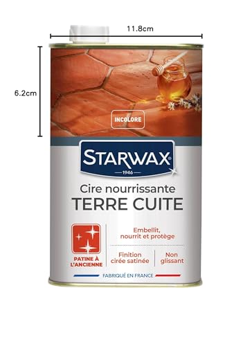 STARWAX - Cire Nourrissante Terre Cuite Patine à l'Ancienne - Nourrit et Préserve les Sols en Terre Cuite et Tomettes - Teinte Incolore - Non Glissant - Fabriqué en France - 2x 1L - 30m² environ – Image 6