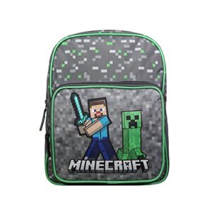 BAGTROTTER Sac à Dos 30 cm avec Poche Minecraft Jeu Vidéo Vert