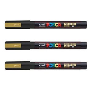 Posca - Marqueurs PC-3 M Uni-Ball - Gamme complète de 40 couleurs disponibles (Lot de 3)