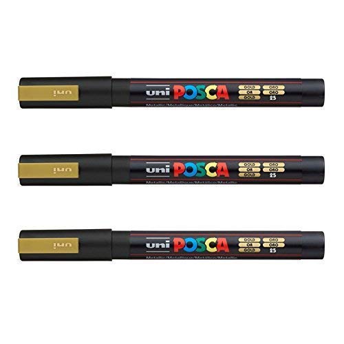 Posca - Marqueurs PC-3 M Uni-Ball - Gamme complète de 40 couleurs disponibles (Lot de 3)