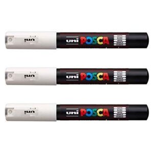 Posca Lot de 3 marqueurs PC-1M Uni-Ball (gamme complète de 22 couleurs disponibles)